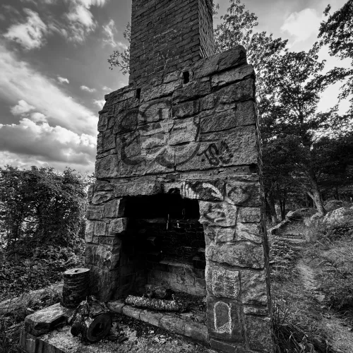 Old chimney on top of Draper Mountain